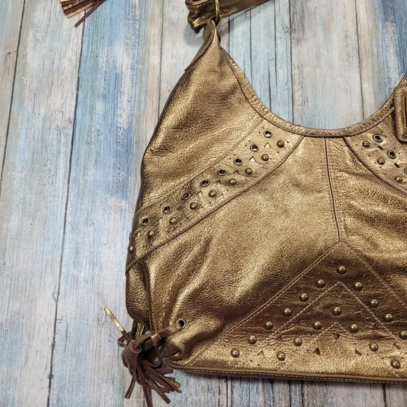 Fortuna by Valentino Gold Studded Purse. - Picture 12 of 12